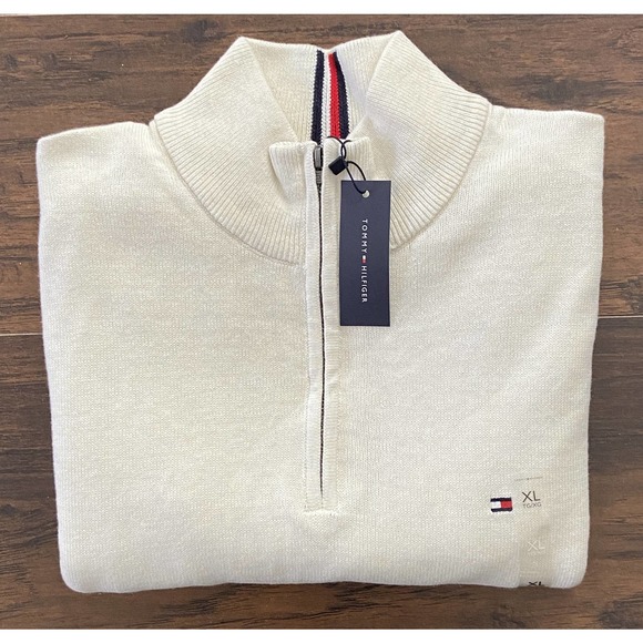 Tommy Hilfiger Other - Tommy Hilfiger Men's XL Long Sleeve Solid Quarter-Zip Mock Neck Sweater NEW